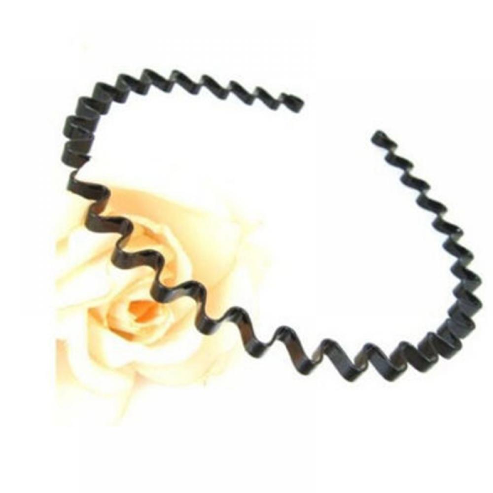 Men Women Unisex Black Wavy Hair Head Hoop Band Sport Headband Accessories & Tools