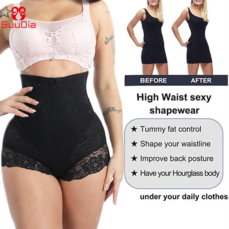 Shaper Panties  Lace Shapers Body Shaper with Zipper Double Control Lingerie Shapewear