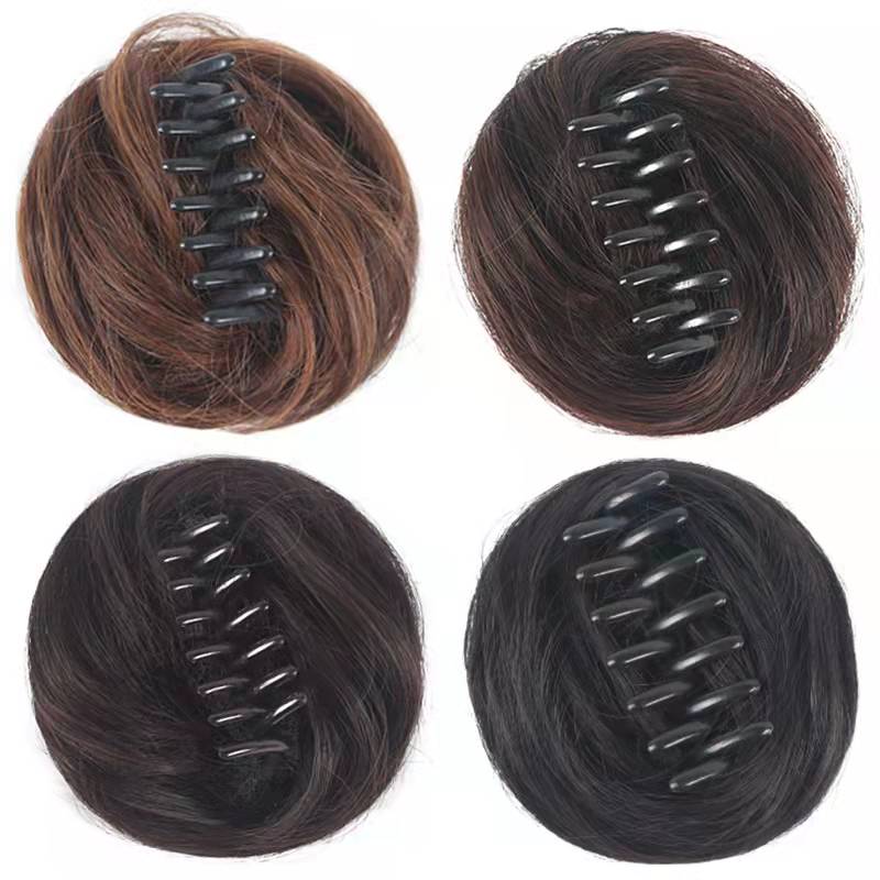 Wig female ball head grab clip bag flower bud head half ball bride hair ornament fluff Wigs Hair Extensions