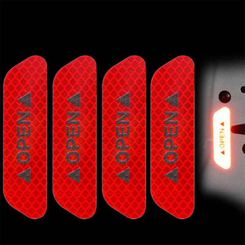 Car door safety anti-collision warning reflective stickers OPEN stickers Exterior Accessories
