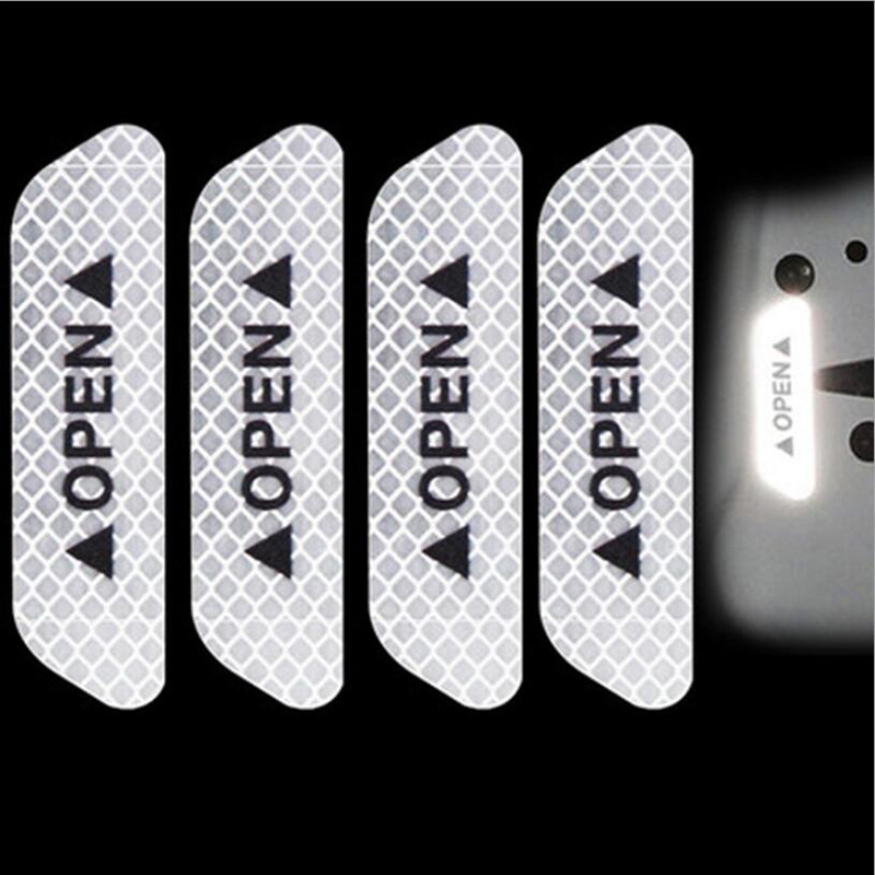 Car door safety anti-collision warning reflective stickers OPEN stickers Exterior Accessories