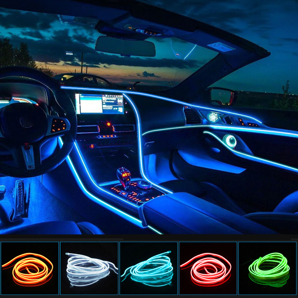 Car Interior Led Decorative Lamp EL Wiring Neon Strip For Auto Interior Accessories