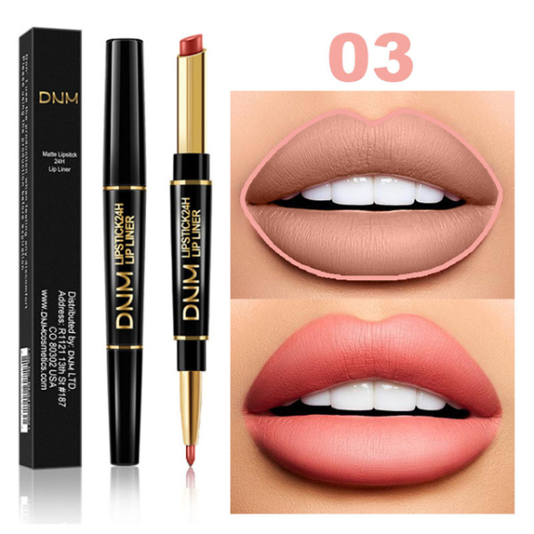 2 IN 1  Lip Liner Waterproof Matte Lipstick Pencil Contour Tint Sexy Red Matte Long Lasting Makeup