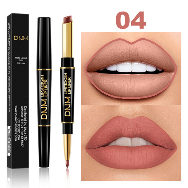 2 IN 1  Lip Liner Waterproof Matte Lipstick Pencil Contour Tint Sexy Red Matte Long Lasting Makeup