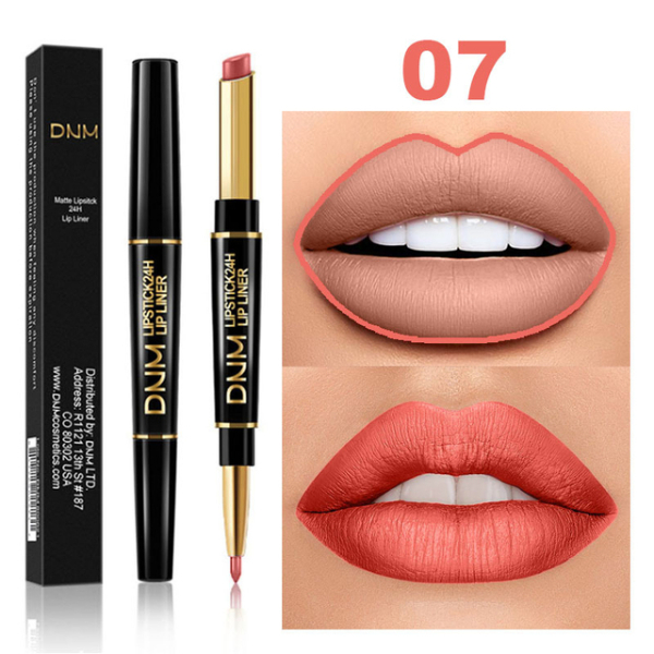 2 IN 1  Lip Liner Waterproof Matte Lipstick Pencil Contour Tint Sexy Red Matte Long Lasting Makeup