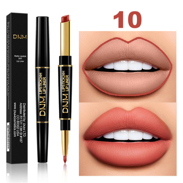 2 IN 1  Lip Liner Waterproof Matte Lipstick Pencil Contour Tint Sexy Red Matte Long Lasting Makeup