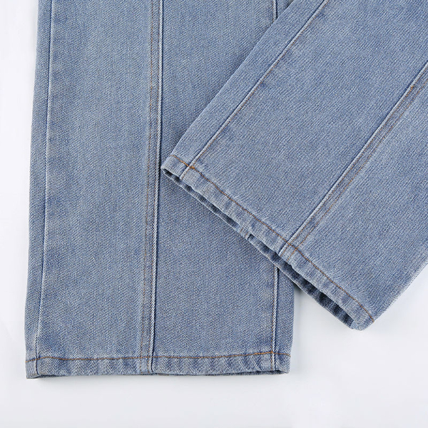 Retro Five Pointed Star Straight Women Jeans European and American Style Design Slim  Trousers & Leggings