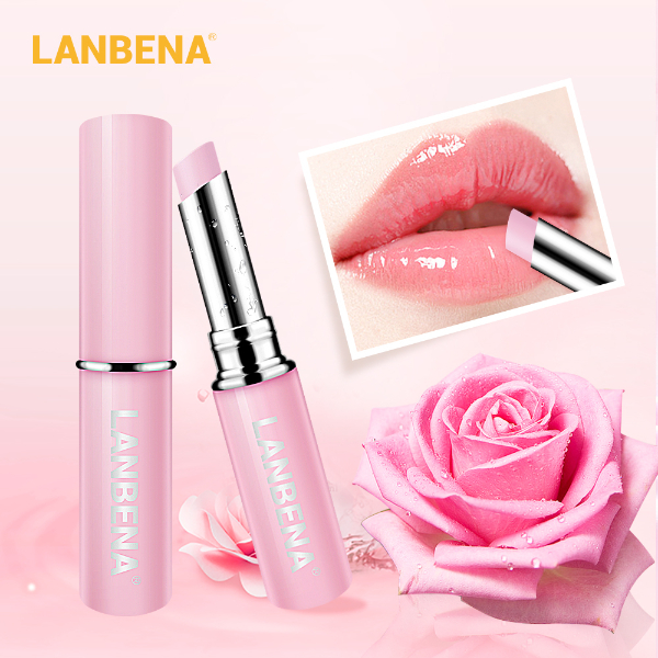 LANBENA Rose Lip Balm Natural Extract Fade Lip Lines Long-lasting Nourishing Lip Plumper Relieve  Makeup