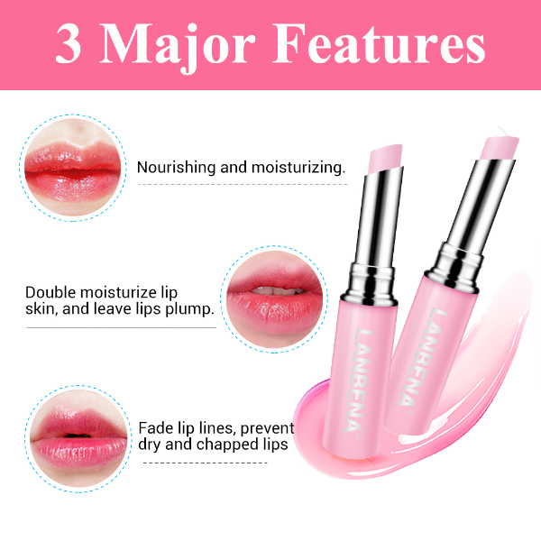 LANBENA Rose Lip Balm Natural Extract Fade Lip Lines Long-lasting Nourishing Lip Plumper Relieve  Makeup