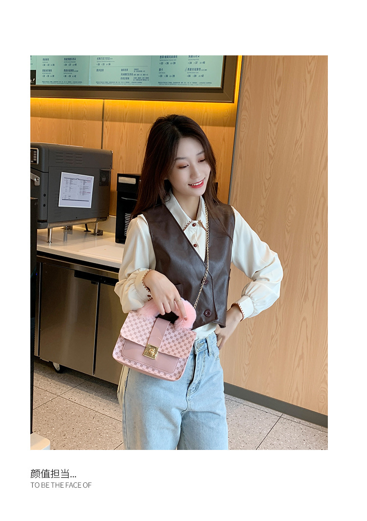 Tote Bags Women's Bag, Autumn And Winter, New Round Dot Small Square Bag, Fashionable And Simple, Diagonal Cross Bag, Single Shoulder Bag, Plush Handbag