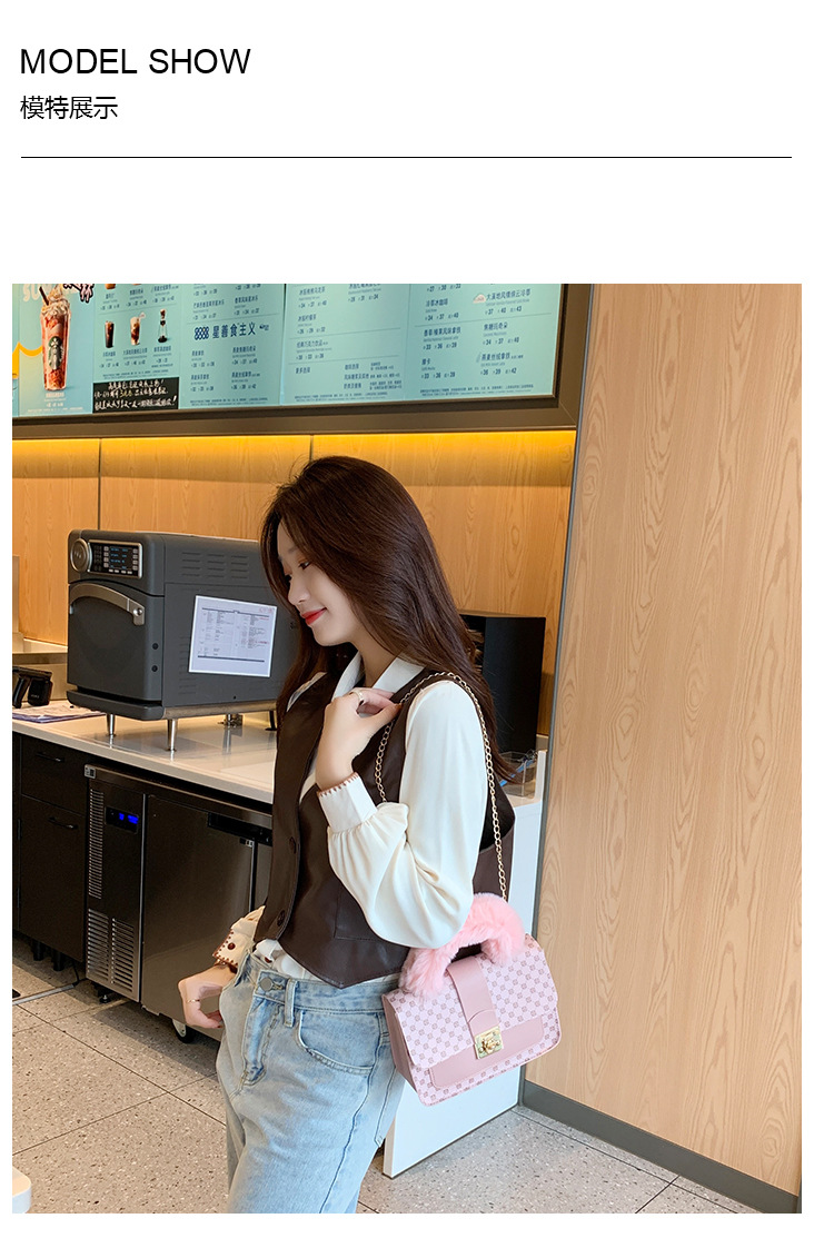 Tote Bags Women's Bag, Autumn And Winter, New Round Dot Small Square Bag, Fashionable And Simple, Diagonal Cross Bag, Single Shoulder Bag, Plush Handbag