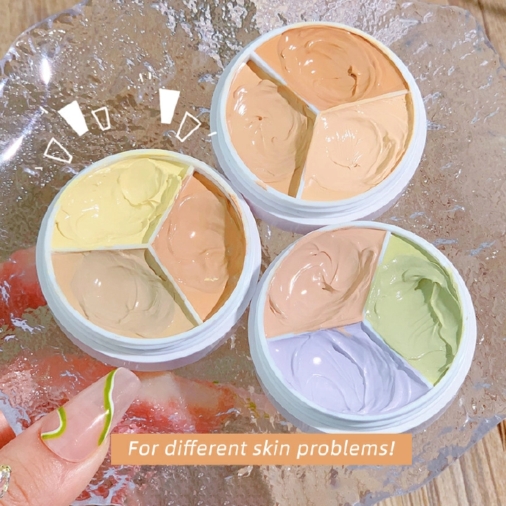 Concealers & Neutralizers  3-Color Concealer Palette Foundation Cream Full Coverage Suit for All Skin Face Makeup Cover Dark Circles Acne Pores Cream Base