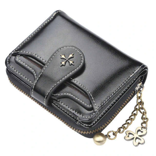 Wallets & Holders  New Women Wallets Name Engraving Fashion Short PU Leather Top Quality Card Holder Female Purse Zipper Wallet For Women