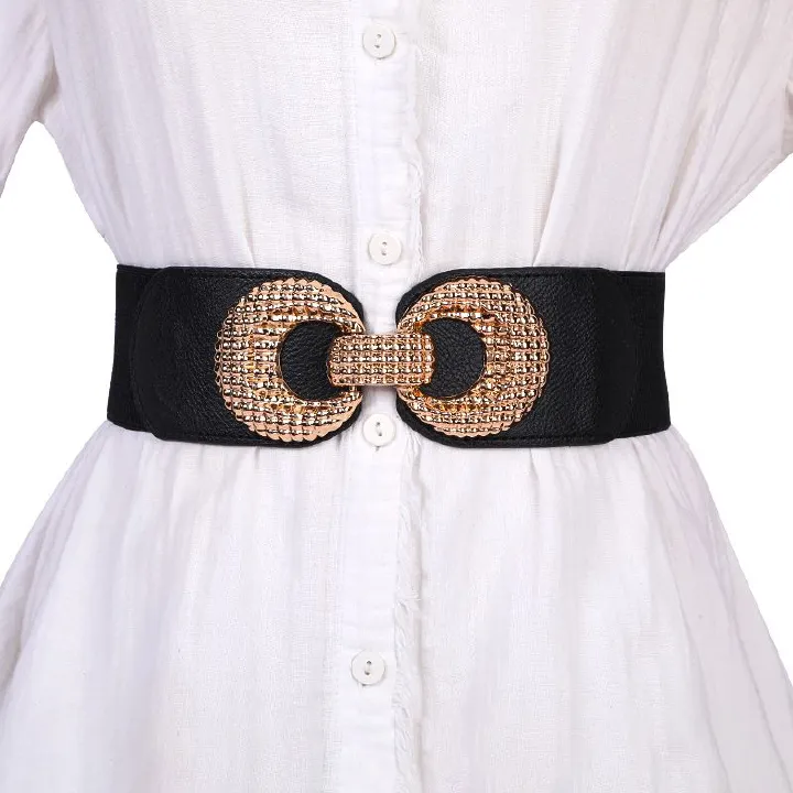 Belts Fashion Women Simple Personality 100 Stretch Wide Down Jacket Casual Elastic Belt Sweater Decorative Belt Women's simple belted decorative coat with wide dress