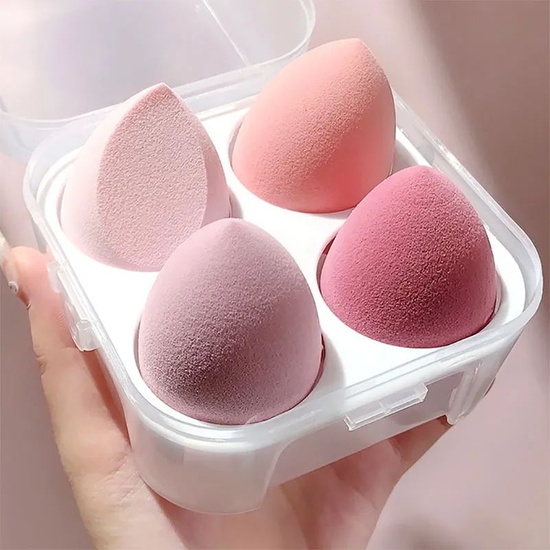 4pcs Professional Cosmetic Puffs Fashion Make up Blender Sponge Foundation Powder Sponge Blending Beauty Tool Accessories