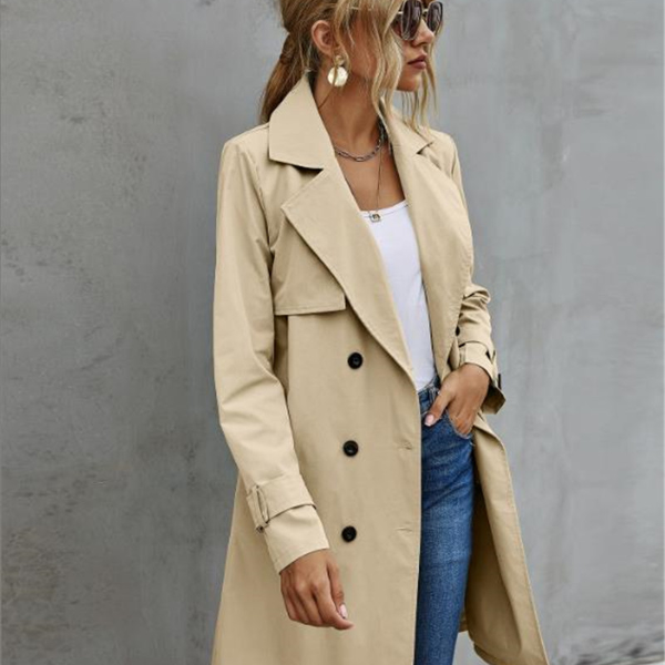 Fashion Women Casual Solid Color Coat Adults Autumn Elagant Fashion Long Coats & Jackets