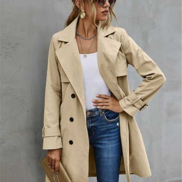 Fashion Women Casual Solid Color Coat Adults Autumn Elagant Fashion Long Coats & Jackets