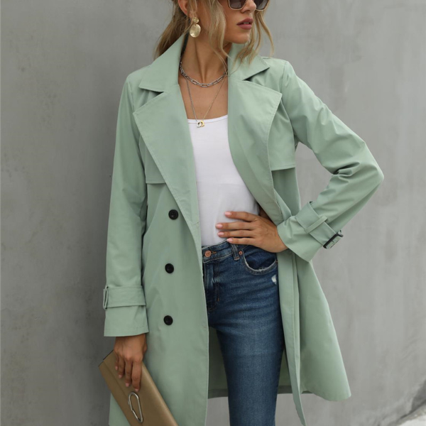 Fashion Women Casual Solid Color Coat Adults Autumn Elagant Fashion Long Coats & Jackets