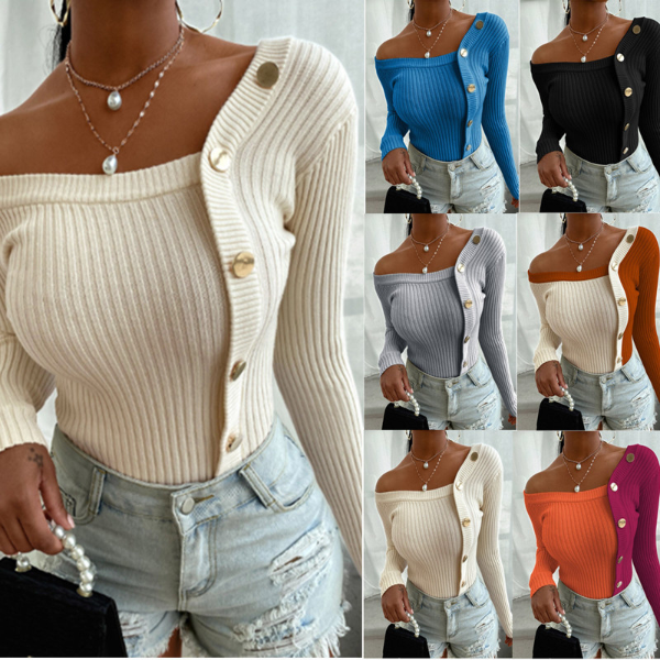 2021 New Autumn Ladies All-match Casual Sweater Single-breasted Knitted Cardigan Tops
