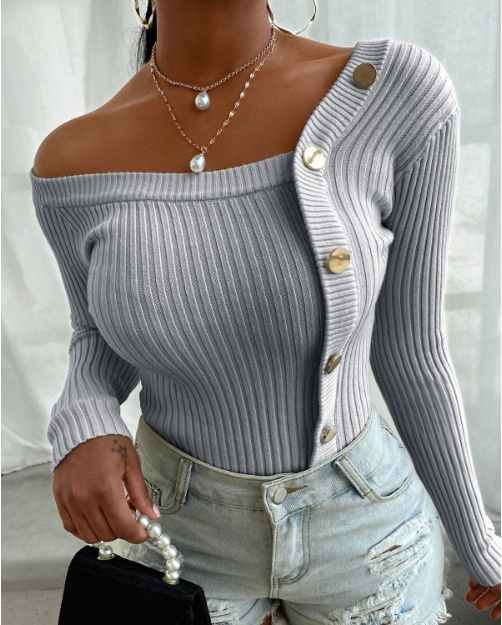 2021 New Autumn Ladies All-match Casual Sweater Single-breasted Knitted Cardigan Tops