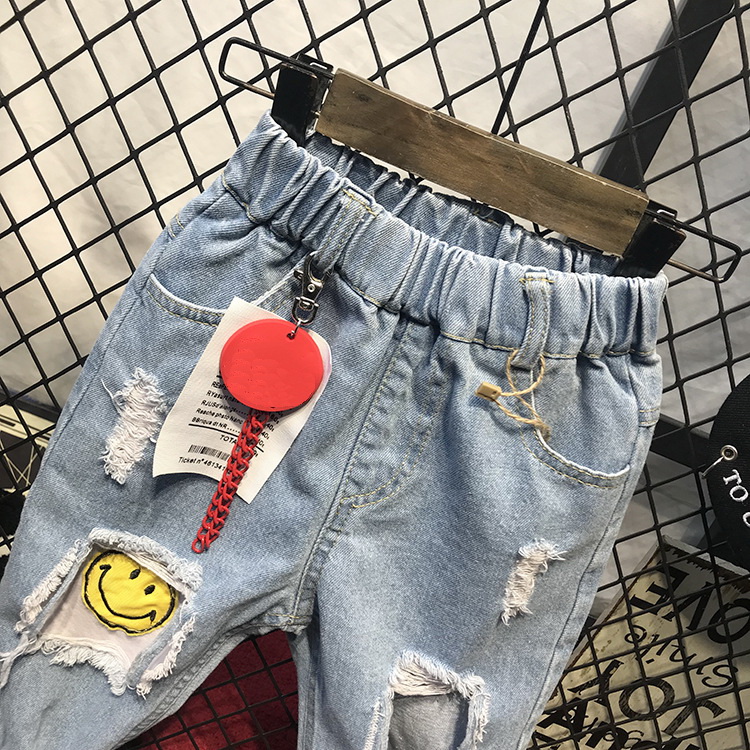 Children Broken Hole Jeans New Boys Girls Jeans Fashion 2-6Years Baby Children Jeans Autumn  Trousers