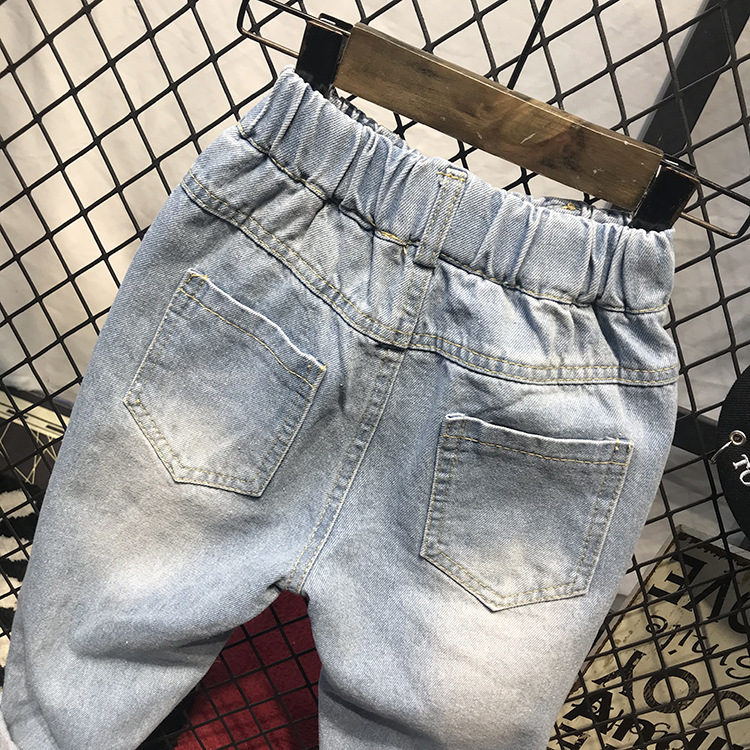 Children Broken Hole Jeans New Boys Girls Jeans Fashion 2-6Years Baby Children Jeans Autumn  Trousers
