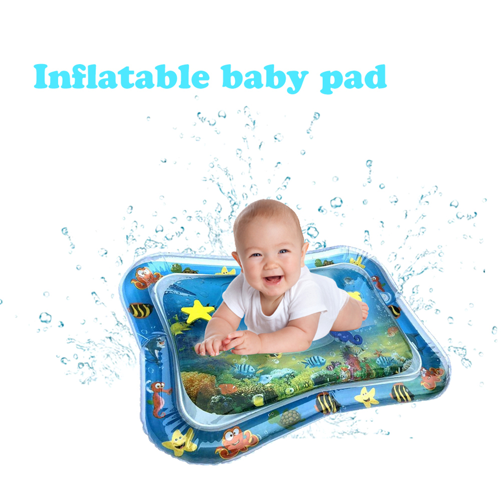 Baby Kids Inflatable Water Play Mat PVC Floating Fish Sea World Patted Pad Comfortable Cushion Tummy Baby Toys