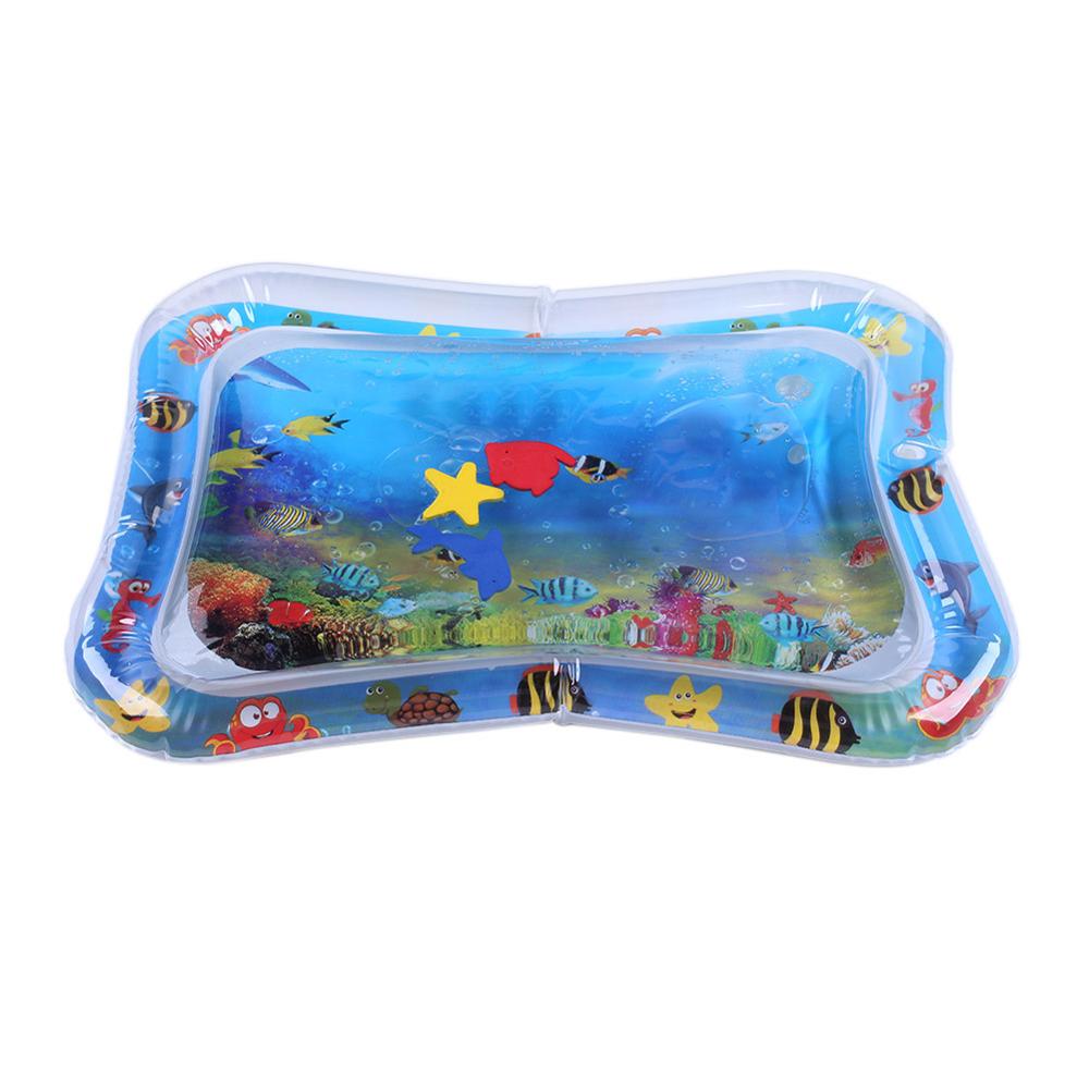 Baby Kids Inflatable Water Play Mat PVC Floating Fish Sea World Patted Pad Comfortable Cushion Tummy Baby Toys