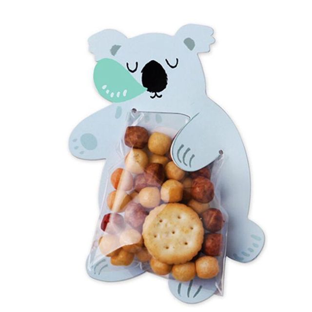 10pcs Cute Animal Bear Koala Rabbit Baking Candy Packaging Bag Gift for Kids Boy Girls Baby Shower  Candy & Chocolate