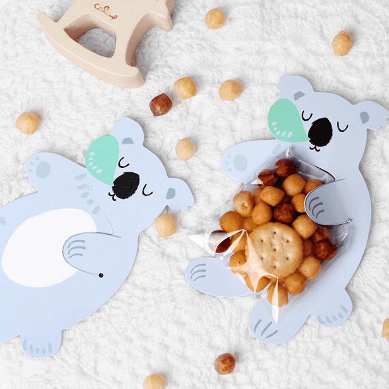 10pcs Cute Animal Bear Koala Rabbit Baking Candy Packaging Bag Gift for Kids Boy Girls Baby Shower  Candy & Chocolate
