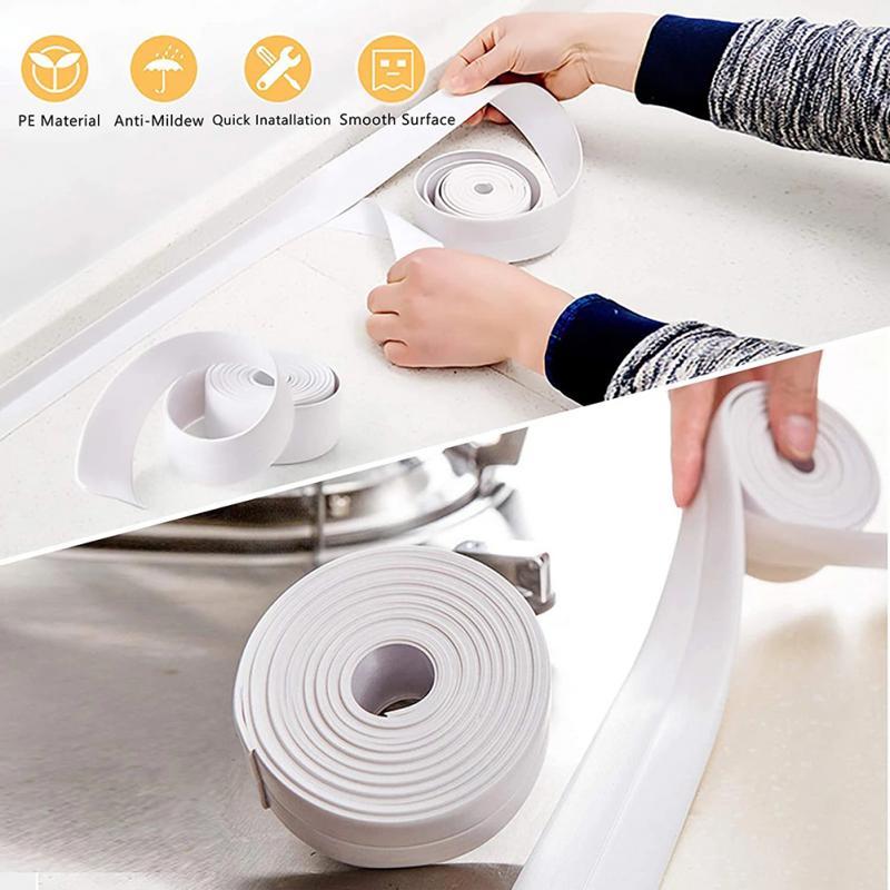 PVC Waterproof Wall Sticker Self Adhesive Sink Stove Crack Strip Bathroom Products