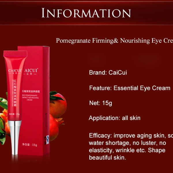 CaiCui Red Pomegranate campact nourishing cream elastic skin care eye cream facial anti puffiness face care remove dark circles Skin Care