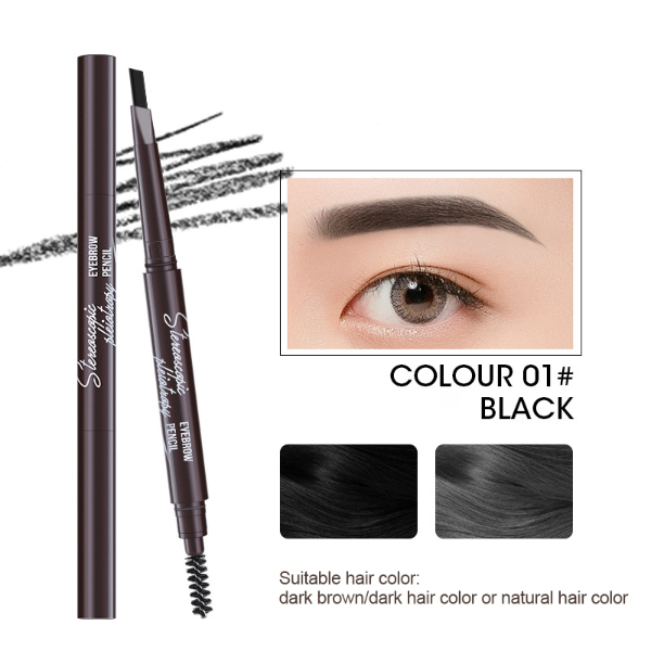 5 Colors Eyebrow Cosmetics Pencil Waterproof Double-headed Eyebrow Tattoo Natural Long Lasting Makeup