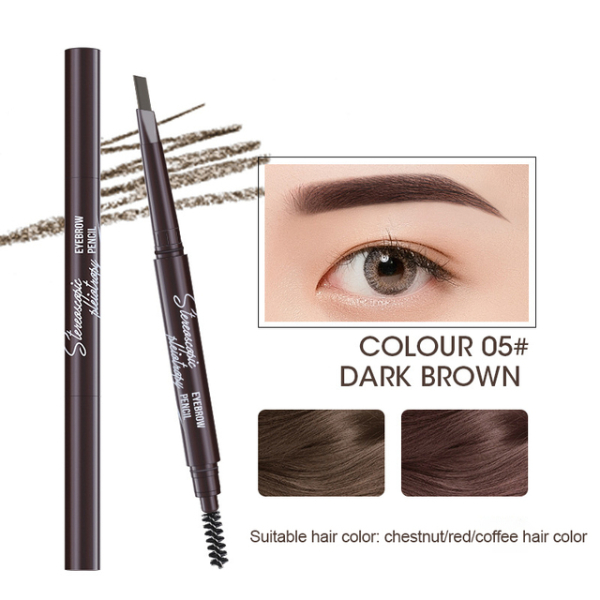 5 Colors Eyebrow Cosmetics Pencil Waterproof Double-headed Eyebrow Tattoo Natural Long Lasting Makeup