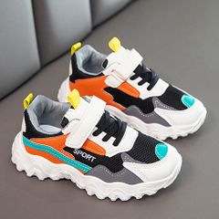 Kids shoes Summer Boys and Girls Students Breathable Daddy Shoe Mesh Hook and Loop Athletic & Outdoor orange 26