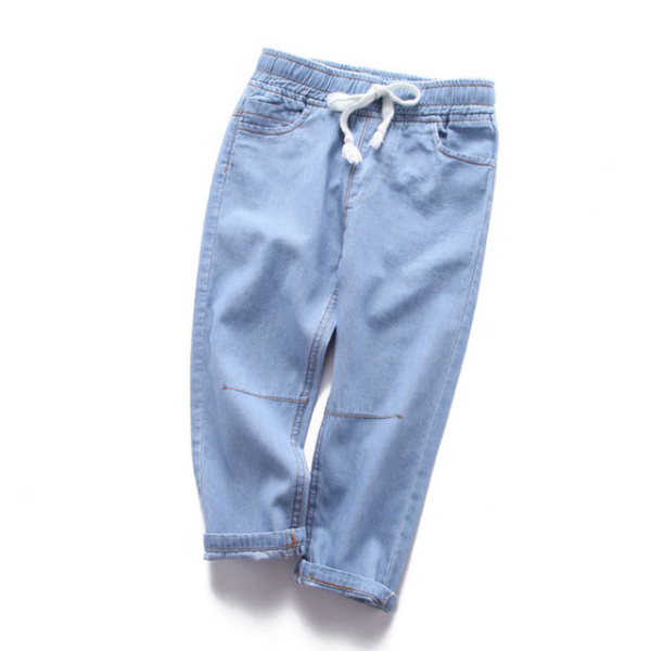 Baby Boy Girl Loose Jeans New Fashion Korean Style Casual Solid Color Jeans Spring Autumn Children's  Trousers