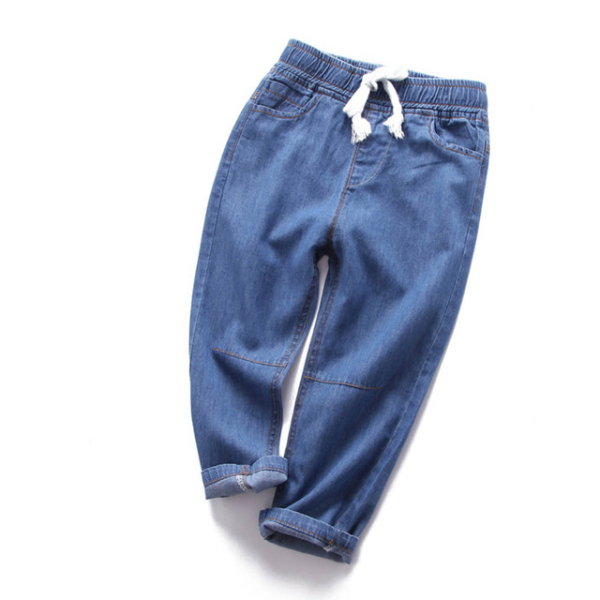 Baby Boy Girl Loose Jeans New Fashion Korean Style Casual Solid Color Jeans Spring Autumn Children's  Trousers
