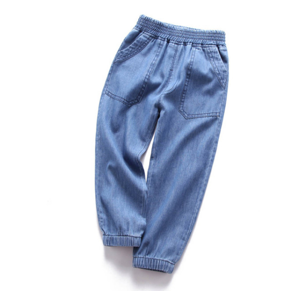 Baby Boy Girl Loose Jeans New Fashion Korean Style Casual Solid Color Jeans Spring Autumn Children's  Trousers