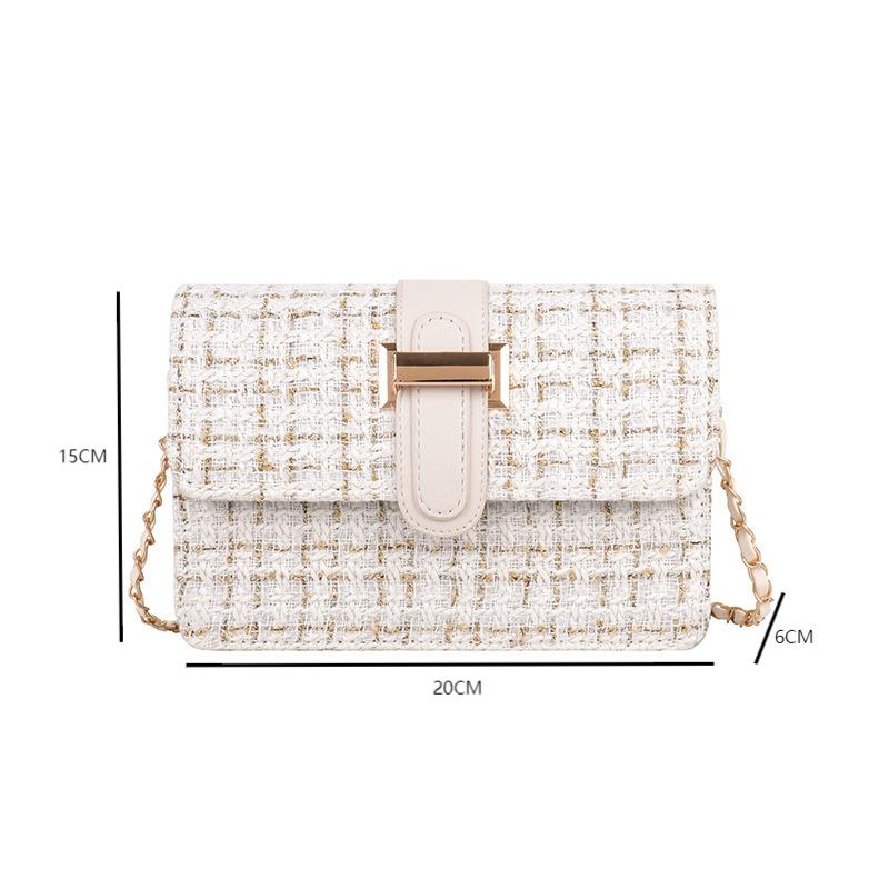 Crossbody Bags Handbags Bag Women's Popular Versatile Fashion One Shoulder Bag Mesh Red Texture Small Square Handbags Woolen Plaid Small Square Bag Fashion Women's