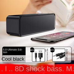 Bluetooth Speakers Multifunctional Portable Bluetooth Speaker Wireless Dual Speaker Stereo Speaker With Fm Mode Hi-Fi Ipx5 Waterproof Outdoor Black