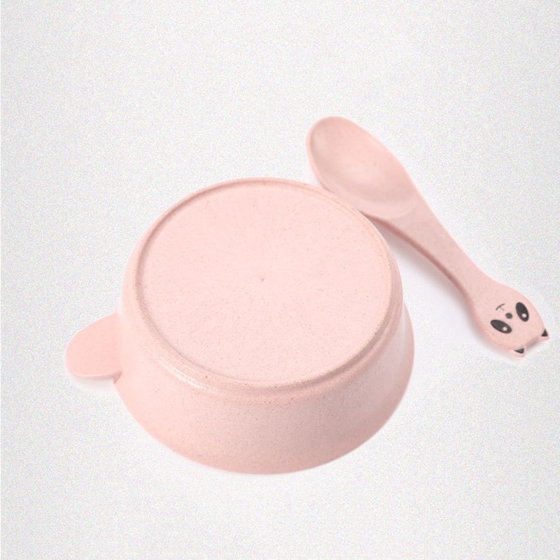 New Baby Feeding Bowl Tableware Waterproof Spoon Non-Slip Crockery BPA Free Wheat Straw Dishes Feeding