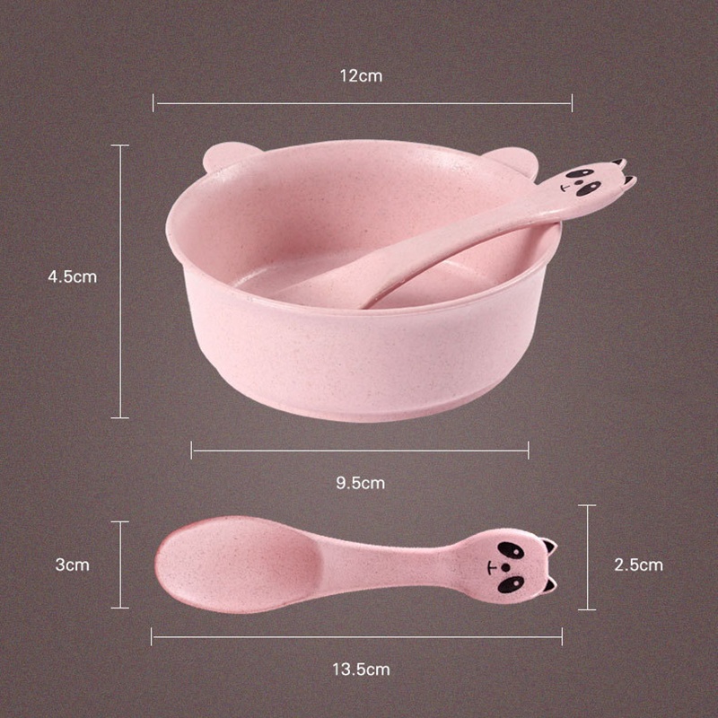 New Baby Feeding Bowl Tableware Waterproof Spoon Non-Slip Crockery BPA Free Wheat Straw Dishes Feeding