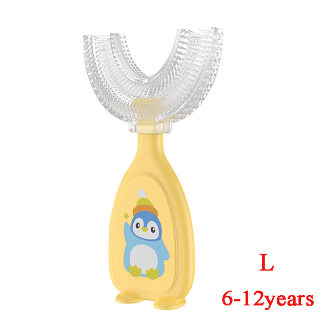 Children U-Shape Toothbrush 2-12years Kids Teeth Oral Care Cleaning Brush Soft Silicone  Oral Hygiene