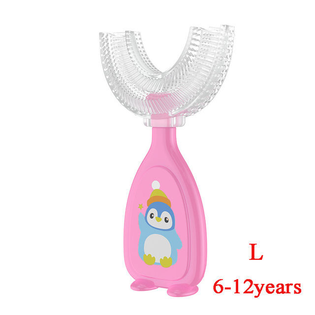 Children U-Shape Toothbrush 2-12years Kids Teeth Oral Care Cleaning Brush Soft Silicone  Oral Hygiene