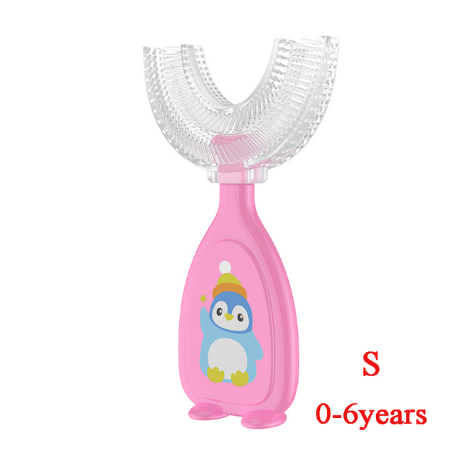 Children U-Shape Toothbrush 2-12years Kids Teeth Oral Care Cleaning Brush Soft Silicone  Oral Hygiene
