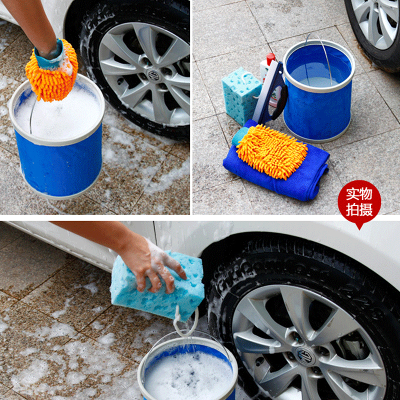 Foldable Car Wash Bucket Portable Washing Buckets Fishing Camping Auto Interior Accessories