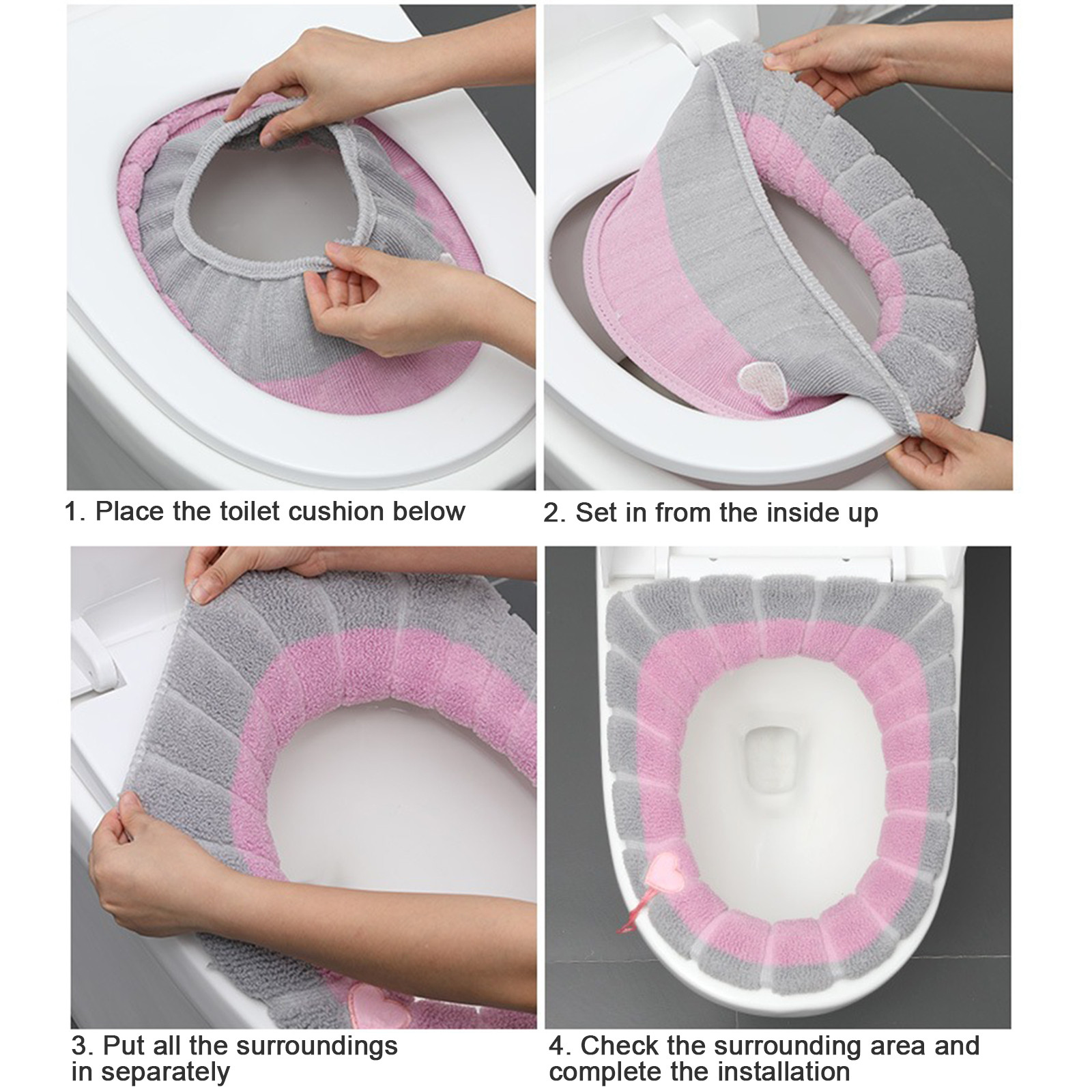 NEW Toilet Seat Mat Set Bathroom Universal Warm Soft Washable Closestool Bathroom Products