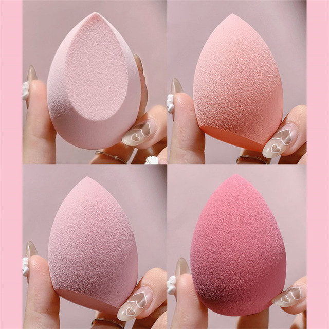 4pcs Water Drop Makeup Puff Kit Colorful Cushion Cosmestic Sponge Egg Puff Makeup