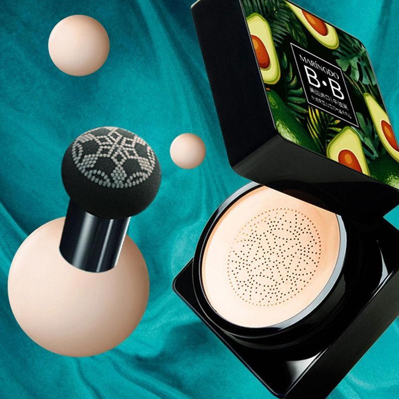 Avocado BB Cream Air Cushion Face Foundation Mushroom Head Concealer Whitening Base Makeup