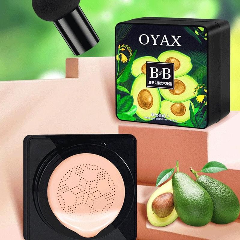Avocado BB Cream Air Cushion Face Foundation Mushroom Head Concealer Whitening Base Makeup